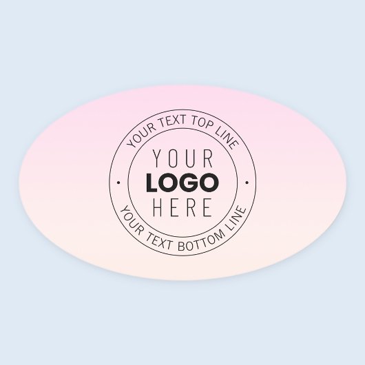 Sticker Ovale Votre logo téléchargé | Texte circulaire modifiabl