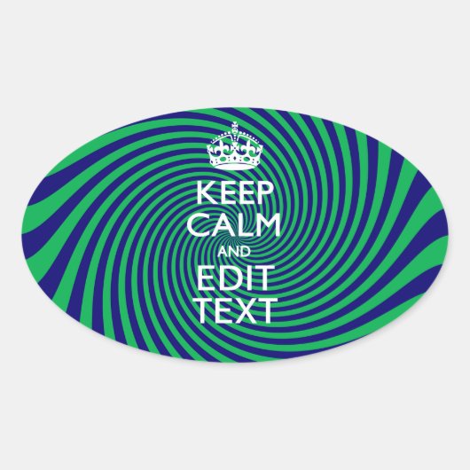 Sticker Ovale Votre texte Conserver le calme sur un graphique to (Devant)