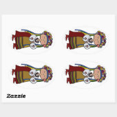 Sticker Ovale Vous dansez fille en robe folklorique ukrainienne (Feuille)