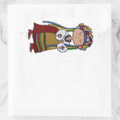 Sticker Ovale Vous dansez fille en robe folklorique ukrainienne (Sac)
