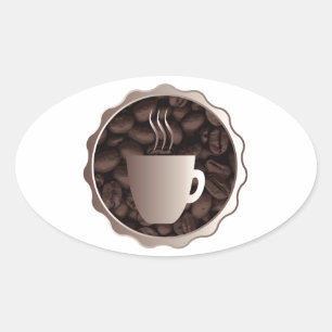 Sticker Ovale VOYAGE DE LA COUPE DE Café Rôti