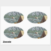 Sticker Ovale Voyage en Alaska (Feuille)