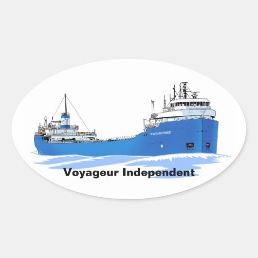 Sticker Ovale Voyageur indépendant Voyageur des Grands Lacs (Devant)