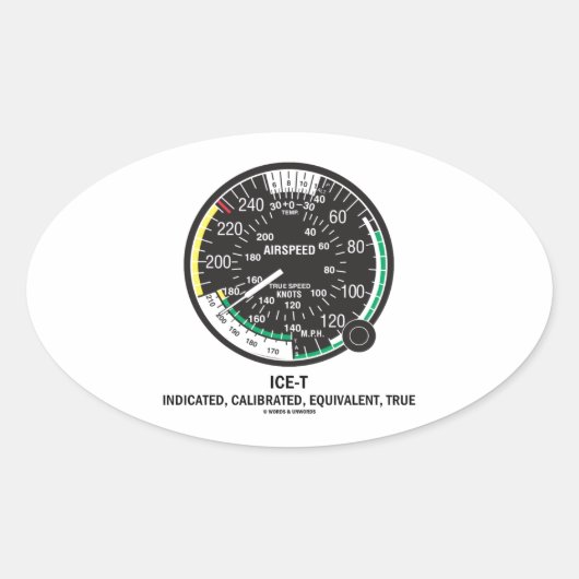 Sticker Ovale Vrai indicateur de vitesse (Mnémonique ICE-T) (Devant)
