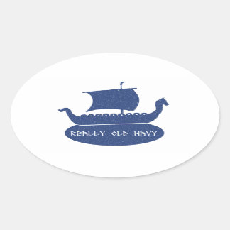 Sticker ovale Vraiment Vieux Marine