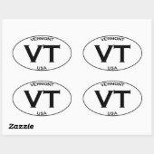 Sticker Ovale VT - Logo ovale Vermont USA (Feuille)