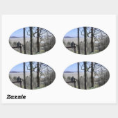 Sticker Ovale Vue Baie Morecambe (Feuille)