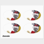 Sticker Ovale Vue cosmique : Elfe sur la lune aventure (Feuille)