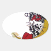 Sticker Ovale Vue cosmique : Elfe sur la lune aventure (Devant)