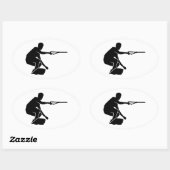 Sticker Ovale Wakeboard (Feuille)