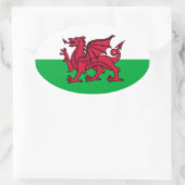 Sticker Ovale Wales Dragon (Sac)