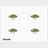Sticker Ovale Warmouth Bass (Feuille)