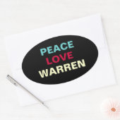 Sticker ovale WARREN Peace Love (Enveloppe)