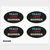 Sticker ovale WARREN Peace Love (Feuille)