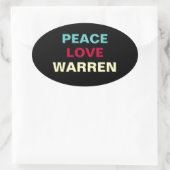 Sticker ovale WARREN Peace Love (Sac)