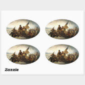 Sticker Ovale Washington Crossing the Delaware - 1851 (Feuille)