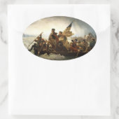 Sticker Ovale Washington Crossing the Delaware - 1851 (Sac)