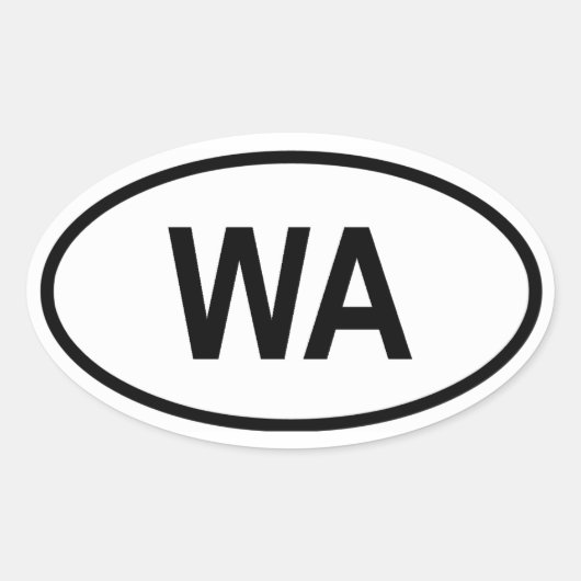 Sticker Ovale Washington "WA" (Devant)