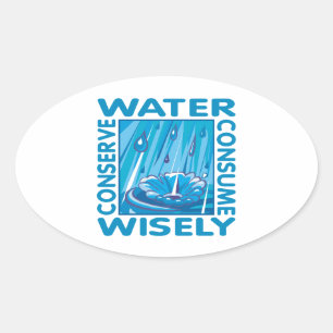Sticker Ovale Water Conservation