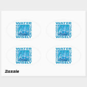 Sticker Ovale Water Conservation (Feuille)