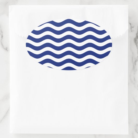 Sticker Ovale Wavy Navy (Sac)