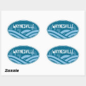 Sticker Ovale Waynesville North Carolina Outdoors (Feuille)