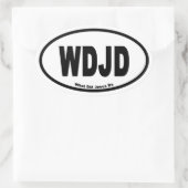 Sticker Ovale WDJD Qu'Est-Ce Que Jésus A Fait Euro Style (Sac)