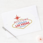Sticker Ovale Welcome to Fabulous Las Vegas, Neigée (Enveloppe)
