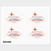 Sticker Ovale Welcome to Fabulous Las Vegas, Neigée (Feuille)