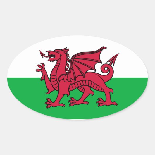 Sticker Ovale Welsh Dragon (Devant)
