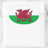 Sticker Ovale Welsh Dragon (Sac)