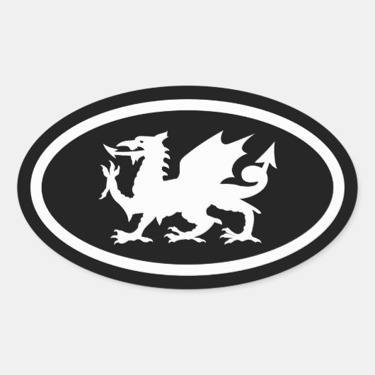 Sticker Ovale Welsh Dragon (Devant)