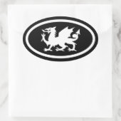 Sticker Ovale Welsh Dragon (Sac)