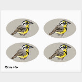 Sticker Ovale Western Meadowlark (Feuille)