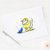 Sticker Ovale Westie Rainy Day (Enveloppe)