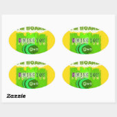 Sticker Ovale Whimsical Bored, mais la pensée de vous (Feuille)