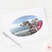 Sticker Ovale #whippetsonatrip en WA (Enveloppe)