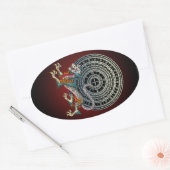 Sticker Ovale White Tiger 01 (Enveloppe)