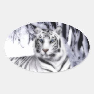 Sticker Ovale WhiteTiger