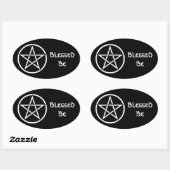 Sticker Ovale Wiccan et Magick Pentagram Pentacle - M1 (Feuille)