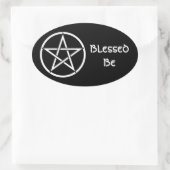 Sticker Ovale Wiccan et Magick Pentagram Pentacle - M1 (Sac)
