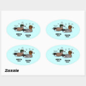 Sticker Ovale Wigeon contre Wigeon (Feuille)