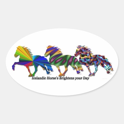 Sticker Ovale Wild Islandais (Devant)