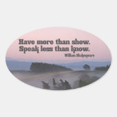 Sticker Ovale William Shakespeare Citation Inspirationnelle Ont  (Devant)