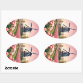 Sticker Ovale Windmills Pays-Bas (Feuille)