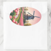 Sticker Ovale Windmills Pays-Bas (Sac)