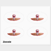 Sticker Ovale Wings de jump thaïlandais (Feuille)