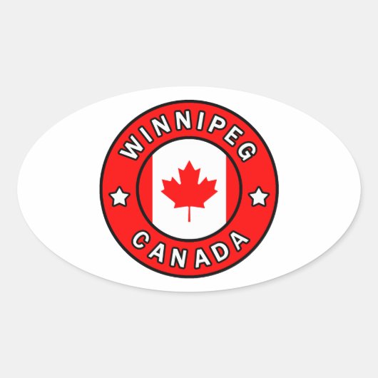 Sticker Ovale Winnipeg Canada (Devant)