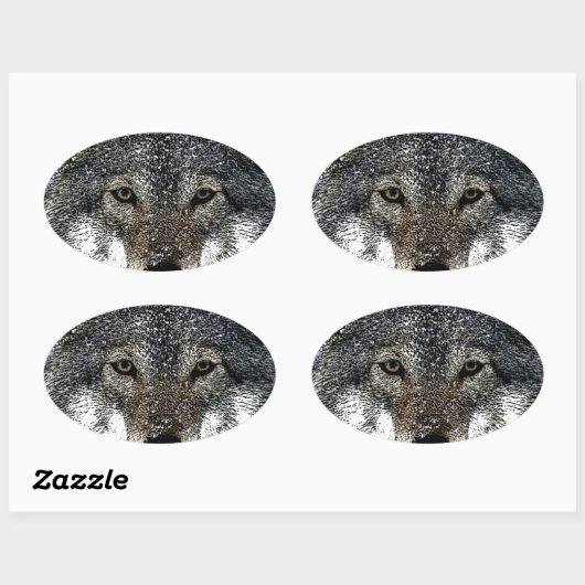 Sticker Ovale Wolf Eyes (Feuille)