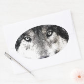 Sticker Ovale Wolf Eyes (Enveloppe)